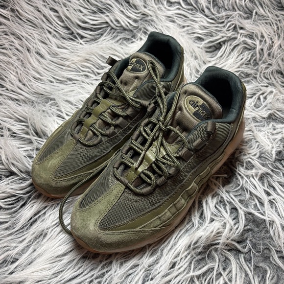 Nike Air Max 95 SE Olive Canvas Running Sneakers Men\'s‎ Size 8 US AJ2018-300 main image 9